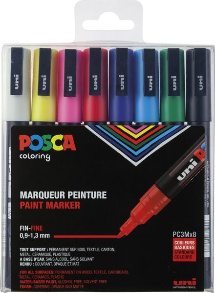 Uni-ball Marker POSCA PC-3M Standardfarben 8er Set