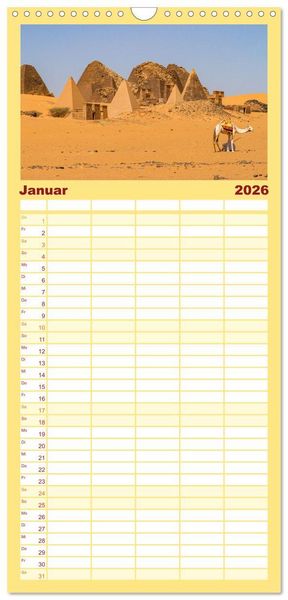Produktbild: Familienplaner 2026 - Das Erbe der Pharaonen mit 5 Spalten (Wandkalender, 21 x 45 cm) CALVENDO