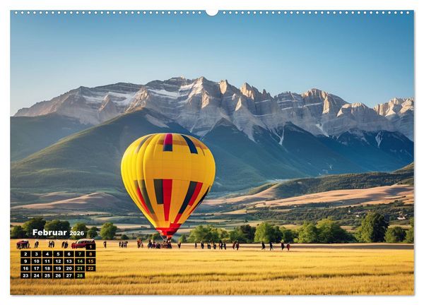 Produktbild: Freiheit in den L&uuml;ften . Mit dem Hei&szlig;luftballon unterwegs (Wandkalender 2026 DIN A2 quer), CALVENDO Monatskalender