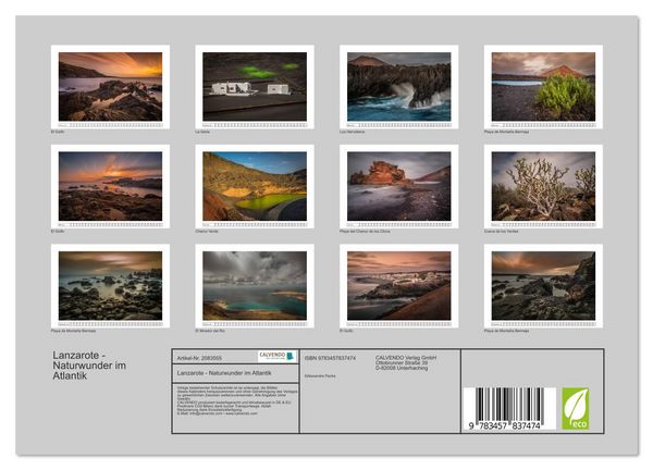 Produktbild: Lanzarote - Naturwunder im Atlantik (Wandkalender 2026 DIN A4 quer), CALVENDO Monatskalender