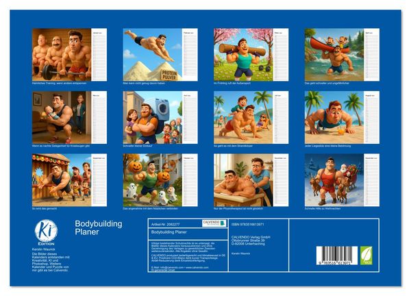 Produktbild: Bodybuilding Planer (Wandkalender 2026 DIN A3 quer), CALVENDO Monatskalender