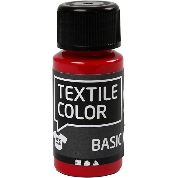 Creativ Company Textilfarbe, Primärrot, 50 ml, 1 Fläschchen