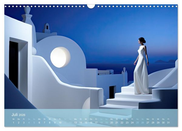 Produktbild: Santorini, Griechenland -Romatische Abendstimmung- (Wandkalender 2026 DIN A3 quer), CALVENDO Monatskalender