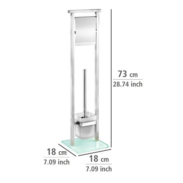 Produktbild: Stand WC-Garnitur Mod. Debar Edelstahl, aus rostfreiem Edelstahl