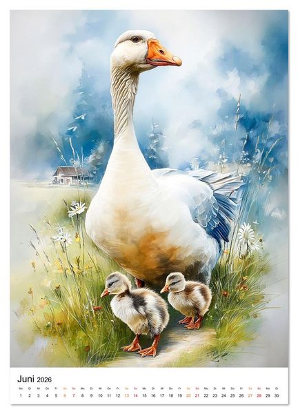 Produktbild: Bauernhof Tiere (Wandkalender 2026 DIN A3 hoch), CALVENDO Monatskalender