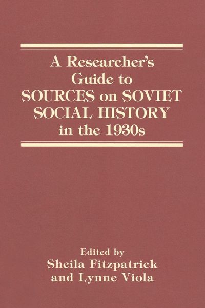 Produktbild: A Researcher's Guide to Sources on Soviet Social History in the 1930s