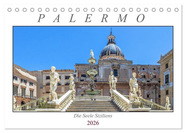 Palermo - Die Seele Siziliens (Tischkalender 2026 DIN A5 quer), CALVENDO Monatskalender