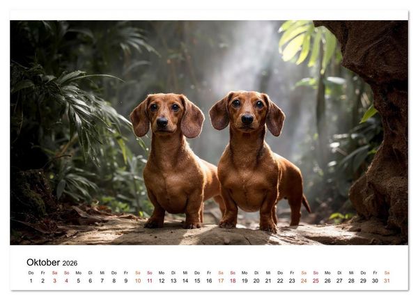 Produktbild: Dackel - ein Blick gen&uuml;gt (Tischkalender 2026 DIN A5 quer), CALVENDO Monatskalender