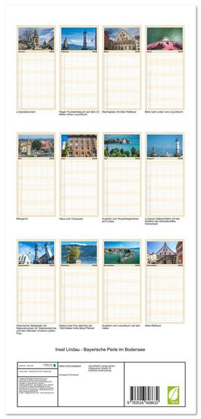 Produktbild: Familienplaner 2026 - Insel Lindau - Bayerische Perle im Bodensee mit 5 Spalten (Wandkalender, 21 x 45 cm) CALVENDO