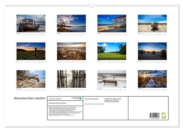 Produktbild: Bezauberndes Usedom (Wandkalender 2027 DIN A2 quer), CALVENDO Monatskalender