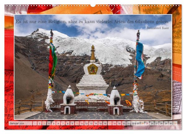 Produktbild: Farben Tibets (Wandkalender 2026 DIN A2 quer), CALVENDO Monatskalender