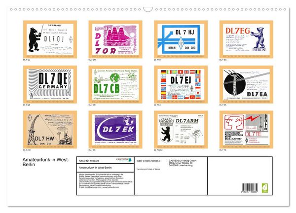Produktbild: Amateurfunk in West-Berlin (Wandkalender 2026 DIN A2 quer), CALVENDO Monatskalender