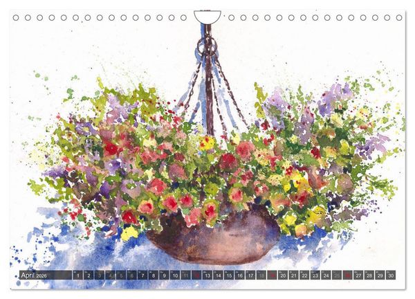 Produktbild: Garten Aquarelle (Wandkalender 2026 DIN A4 quer), CALVENDO Monatskalender