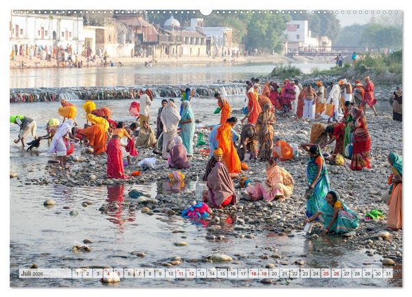Produktbild: INDIEN Allahabad Haridwar Varanasi Vrindavan (hochwertiger Premium Wandkalender 2026 DIN A2 quer), Kunstdruck in Hochglanz