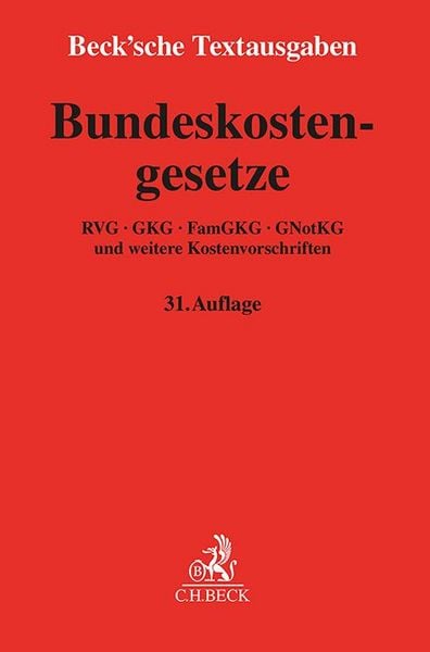 Produktbild: Bundeskostengesetze