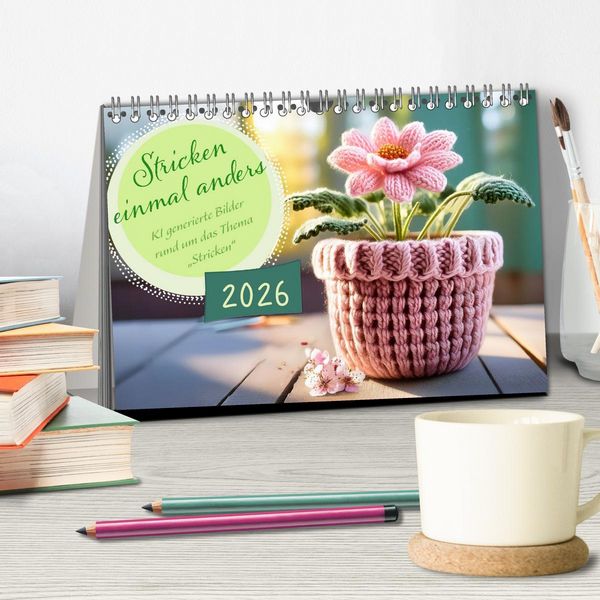 Produktbild: Stricken einmal anders (Tischkalender 2026 DIN A5 quer), CALVENDO Monatskalender