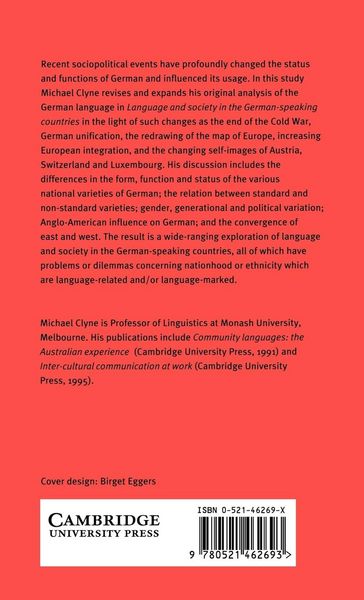 Produktbild: The German Language in a Changing Europe