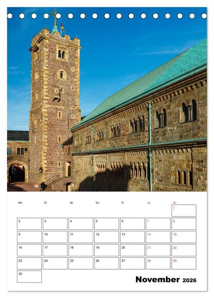 Produktbild: Die Th&uuml;ringer Wartburg (Tischkalender 2026 DIN A5 hoch), CALVENDO Monatskalender