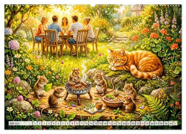 Produktbild: Katze und M&auml;use - Humorvolle Tiergeschichten (Wandkalender 2027 DIN A2 quer), CALVENDO Monatskalender