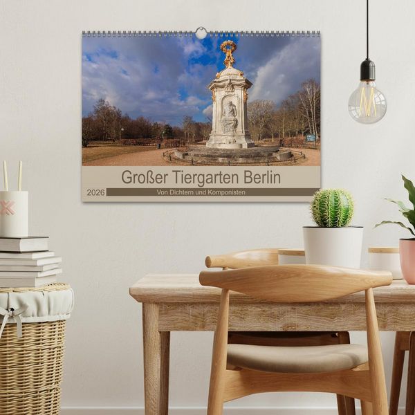 Produktbild: Gro&szlig;er Tiergarten Berlin - Von Dichtern und Komponisten (Wandkalender 2026 DIN A3 quer), CALVENDO Monatskalender