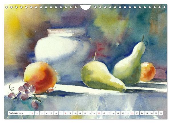 Produktbild: Stillleben Aquarelle (Wandkalender 2026 DIN A4 quer), CALVENDO Monatskalender