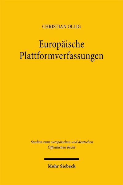Produktbild: Europ&auml;ische Plattformverfassungen
