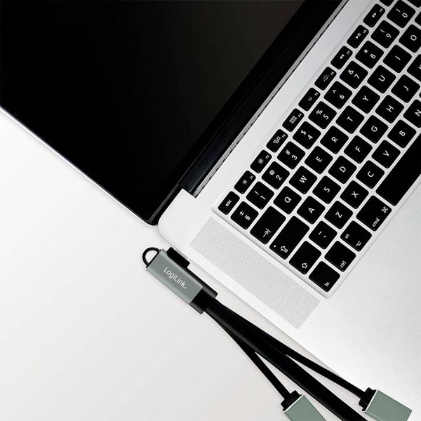 Produktbild: LogiLink UA0361 USB-Hub 3 Port USB-A USB 3.1 Gen1 5 GBit/s mit USB-C&reg; Stecker Silber UA0361