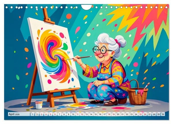 Produktbild: Oma rockt den Ruhestand - Lustiger Frauenkalender mit Humor (Wandkalender 2026 DIN A4 quer), CALVENDO Monatskalender