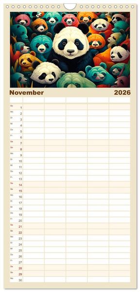 Produktbild: Familienplaner 2026 - Gruppentreffen mit 5 Spalten (Wandkalender, 21 x 45 cm) CALVENDO