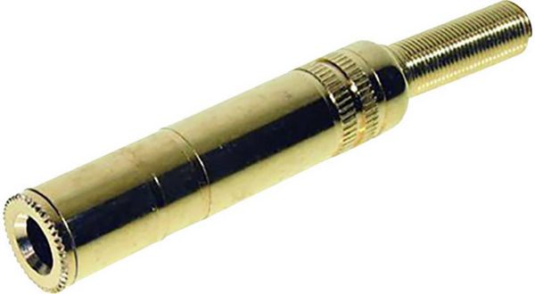 TRU COMPONENTS 1559774 Klinken-Steckverbinder 6.35 mm Kupplung, gerade Polzahl: 2 Mono Gold 1 St.