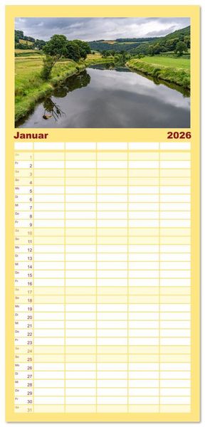 Produktbild: Familienplaner 2026 - Gro&szlig;britannien - Wales mit 5 Spalten (Wandkalender, 21 x 45 cm) CALVENDO