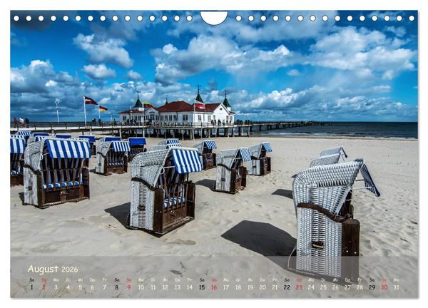 Produktbild: K&uuml;stenimpressionen von den Ostseeinseln R&uuml;gen und Usedom (Wandkalender 2026 DIN A4 quer), CALVENDO Monatskalender