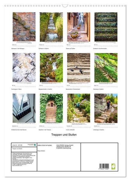 Produktbild: Treppen und Stufen (Wandkalender 2026 DIN A2 hoch), CALVENDO Monatskalender