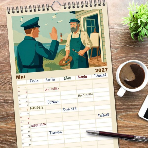 Produktbild: Familienplaner 2027 - Siegfried Lenz mit 5 Spalten (Wandkalender, 21 x 45 cm) CALVENDO