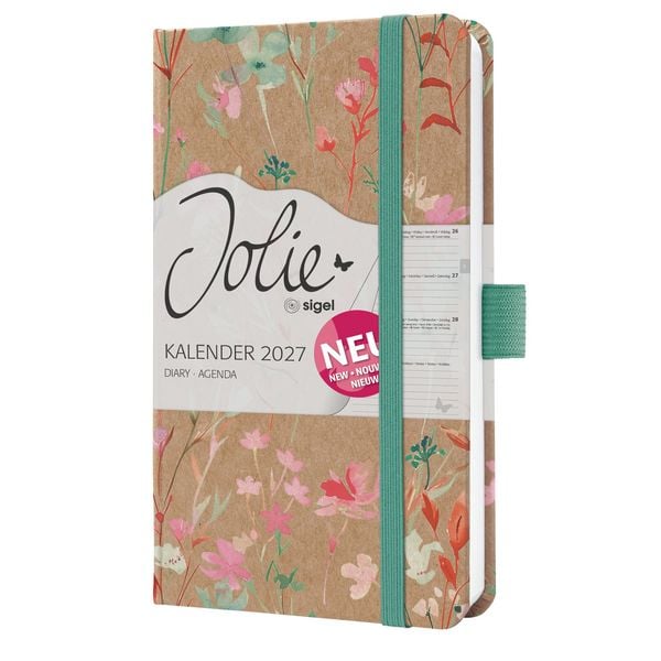 Produktbild: SIGEL 7J806 Wochenkalender Jolie 2027, ca. A6, Green Floral Serenity, Hardcover