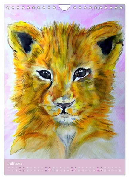 Produktbild: PortraiTierART Zauberhafte Tierzeichnungen (Wandkalender 2026 DIN A4 hoch), CALVENDO Monatskalender
