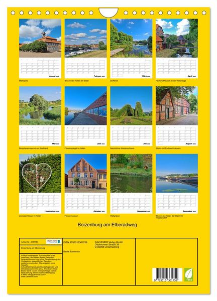 Produktbild: Boizenburg am Elberadweg (Wandkalender 2026 DIN A4 hoch), CALVENDO Monatskalender