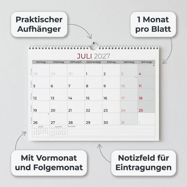 Produktbild: Monatsterminkalender 1M/1S 2027