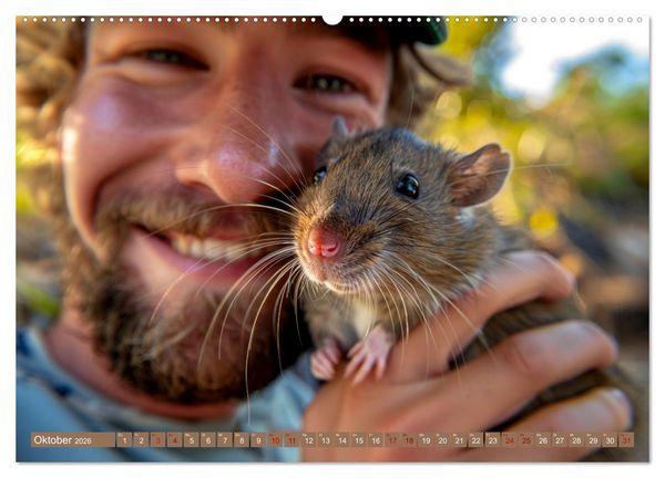 Produktbild: Mein bester Kumpel ist eine Ratte (hochwertiger Premium Wandkalender 2026 DIN A2 quer), Kunstdruck in Hochglanz