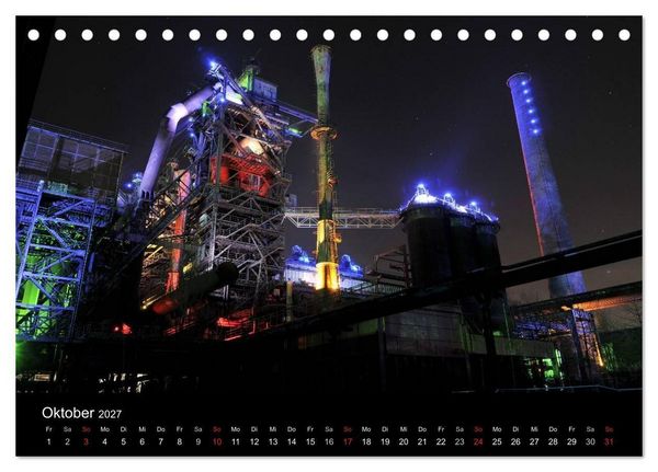 Produktbild: Impressionen Ruhrgebiet bei Nacht (Tischkalender 2027 DIN A5 quer), CALVENDO Monatskalender