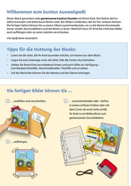 Produktbild: Lass uns ausmalen &ndash; Mein Ausmalbuch ab 2 - Fahrzeuge