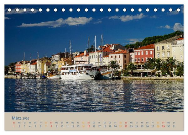 Produktbild: Kroatische Inseln - Mit dem Motorsegler unterwegs in der Kvarner Bucht (Tischkalender 2026 DIN A5 quer), CALVENDO Monatskalender