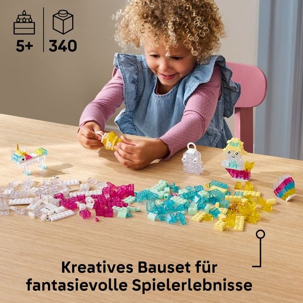 Produktbild: LEGO Classic Zauberbox mit durchsichtigen Steinen, Bunte Bausteine 11040