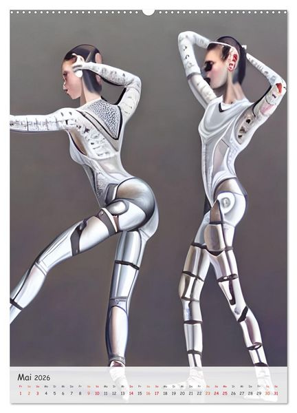 Produktbild: Tanzende Roboter - Computertr&auml;ume aus der KI (hochwertiger Premium Wandkalender 2026 DIN A2 hoch), Kunstdruck in Hochglanz