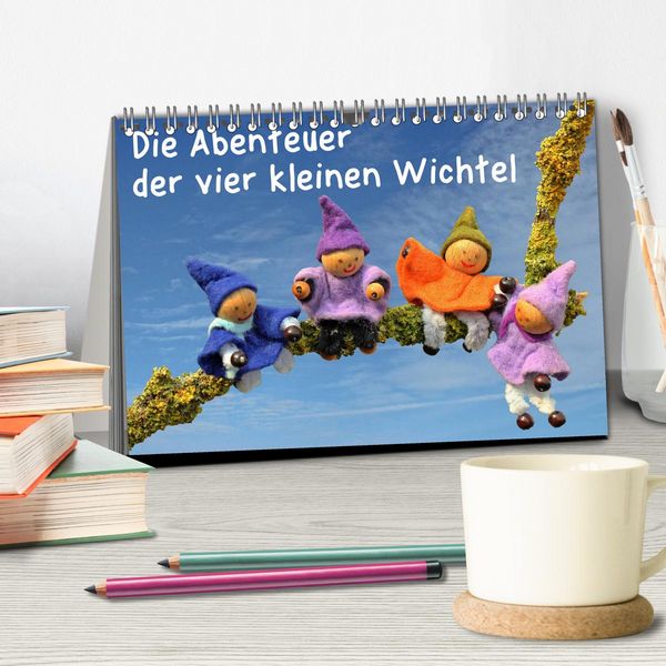 Produktbild: Die Abenteuer der vier kleinen Wichtel (Tischkalender 2026 DIN A5 quer), CALVENDO Monatskalender
