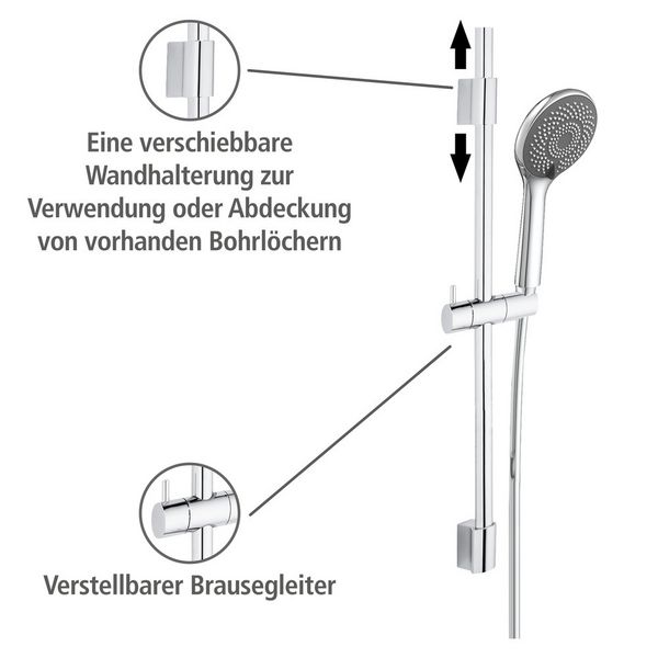 Produktbild: Brauseset Watersaving Chrom, L&auml;nge Stange: 70 cm