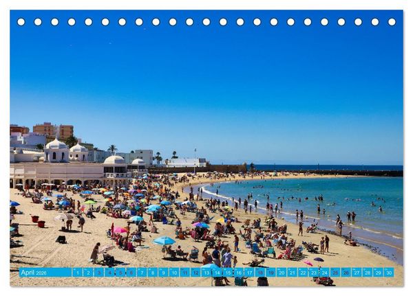 Produktbild: C&aacute;diz Sp&uuml;re die frische Meeresbrise (Tischkalender 2026 DIN A5 quer), CALVENDO Monatskalender