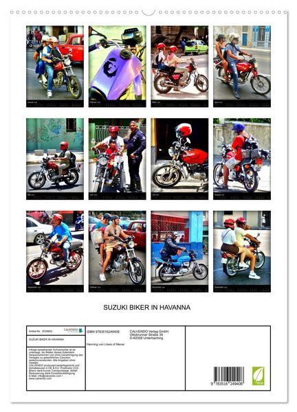 Produktbild: SUZUKI BIKER IN HAVANNA (hochwertiger Premium Wandkalender 2026 DIN A2 hoch), Kunstdruck in Hochglanz