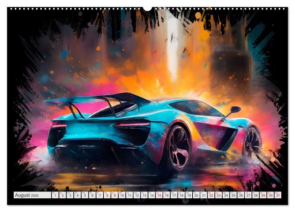 Produktbild: COOL SPORTSCARS Breathtaking AI-generated speedsters (Wall Calendar 2026 DIN A2 landscape), CALVENDO 12 Month Wall Calendar