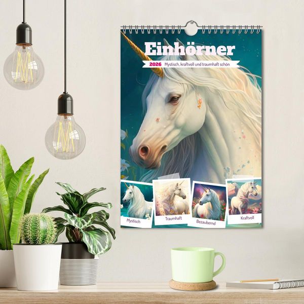 Produktbild: Einh&ouml;rner. Mystisch, kraftvoll und traumhaft sch&ouml;n (Wandkalender 2026 DIN A4 hoch), CALVENDO Monatskalender